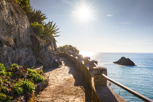 Cinque Terre hiking trail sea view