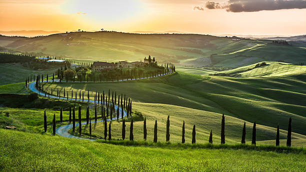 Val d'Orcia UNESCO landscape Tuscany cypress hills