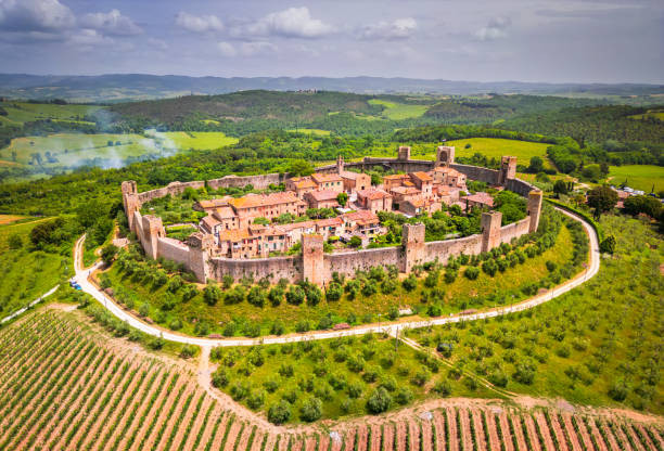Monteriggioni circular walled village Tuscany