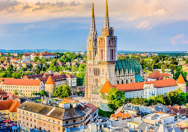 Zagreb Cathedral twin neo-Gothic spires